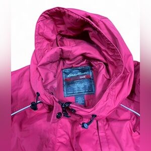 Eddie Bauer vintage pink rain jacket with reflective details